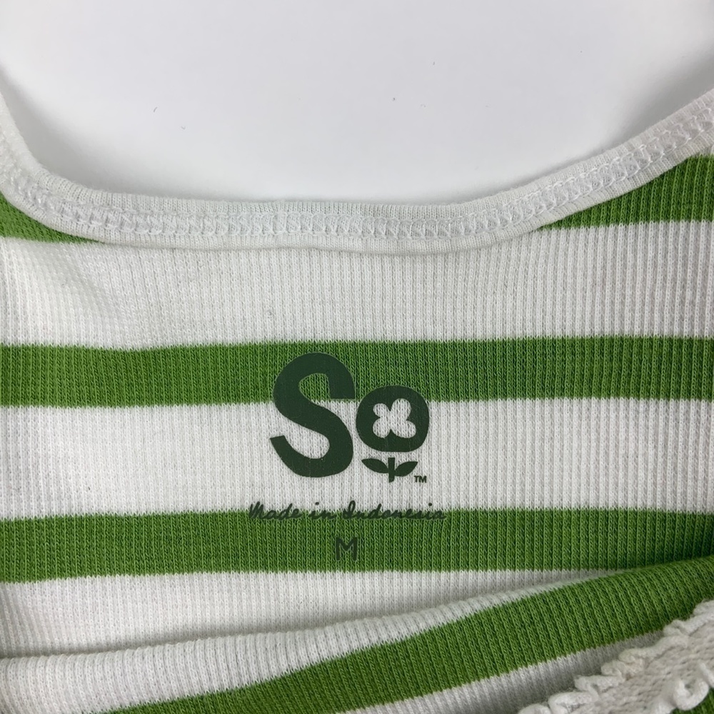 So Womens Tank Top White Green M - Picture 2 of 6